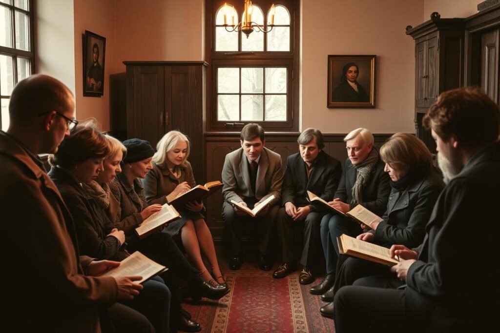 Historisches Bild vom ersten Stadtgebet Zwickau Treffen